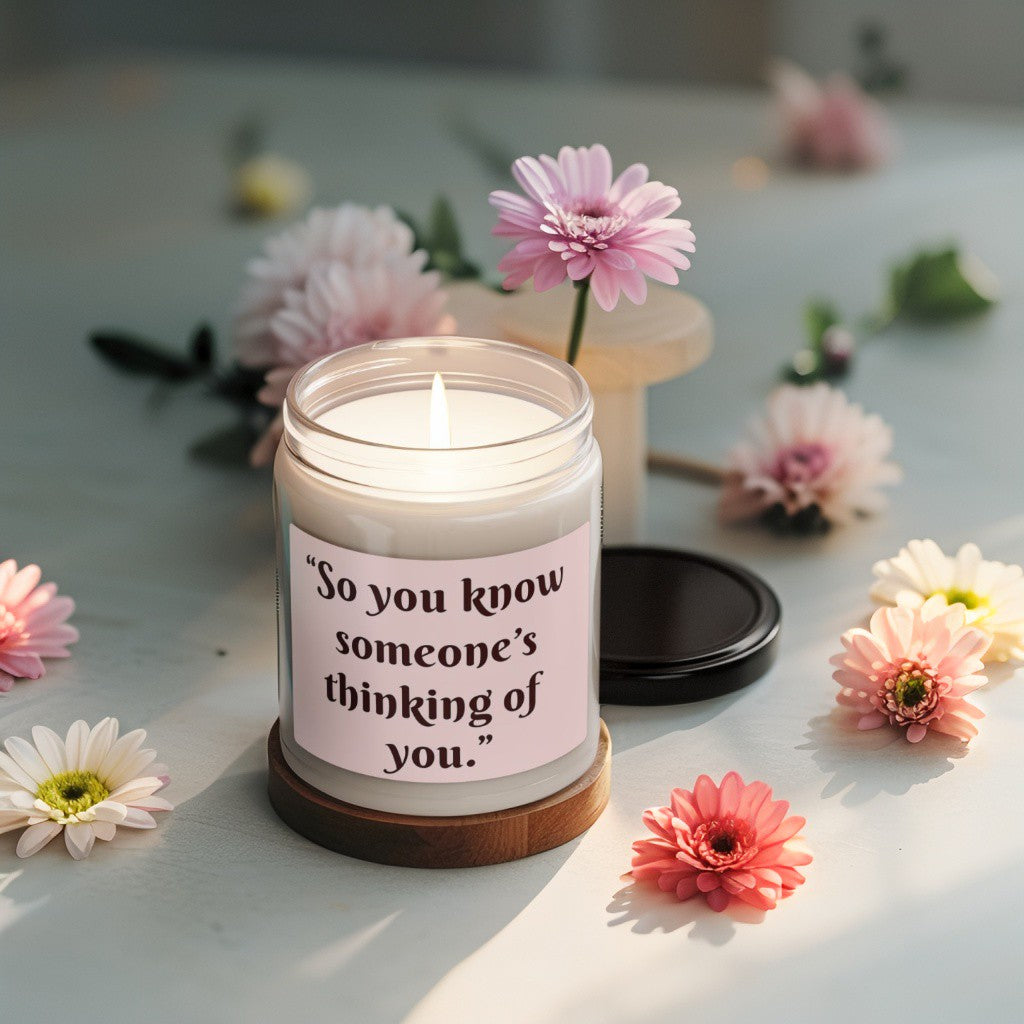 Scented Decorative Candle - Relaxing Aromatic Jar Candle - "Someone's Thinking Of You"
