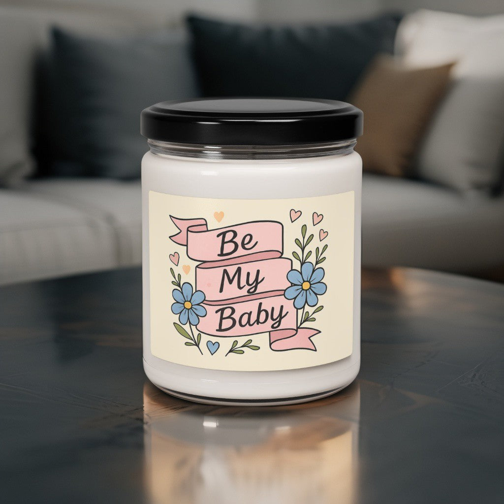 Scented Decorative Candle - Relaxing Aromatic Jar Candle - "Be My Baby"