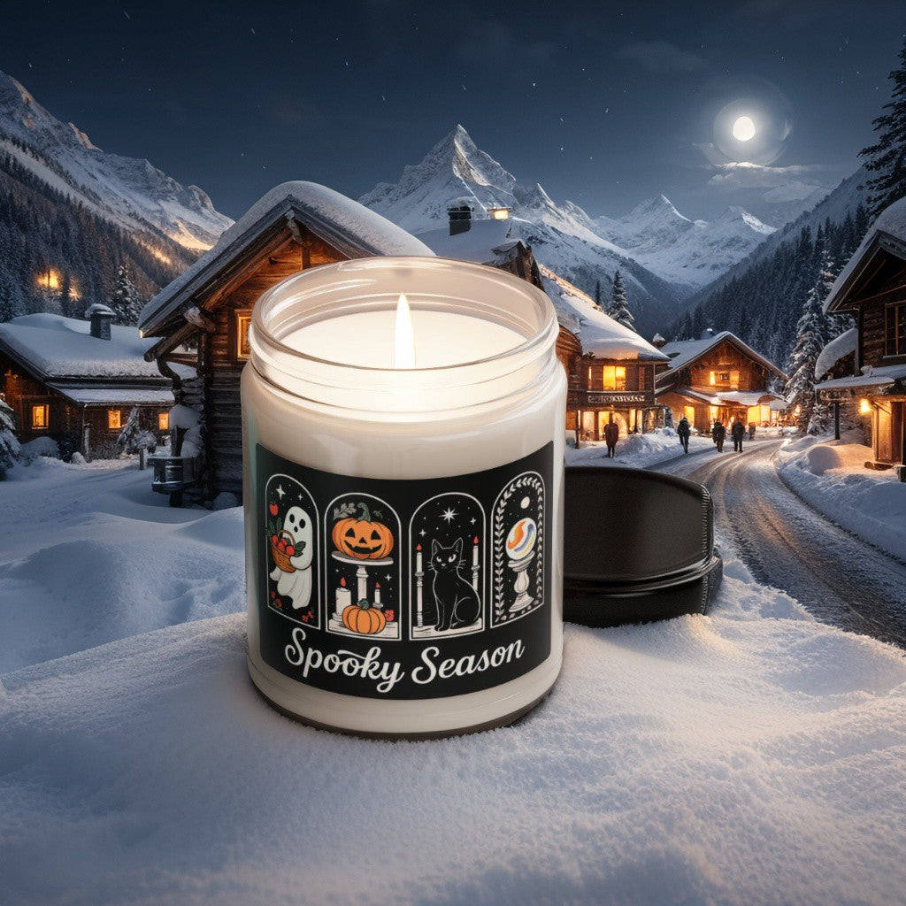 Scented Decorative Candle - Relaxing Aromatic Jar Candle - "Spooky Season"