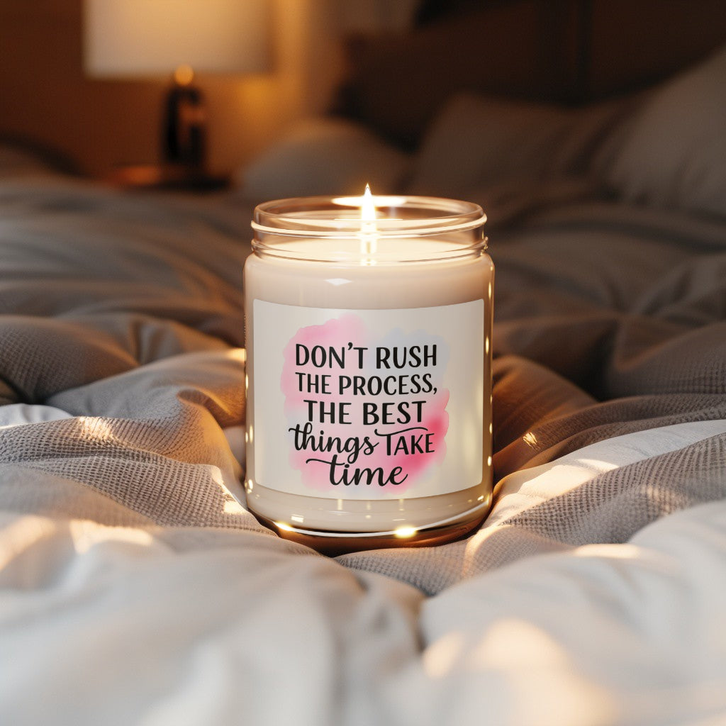 Scented Candles for Relaxation and Decoration - "The Best Thinks Take Time"