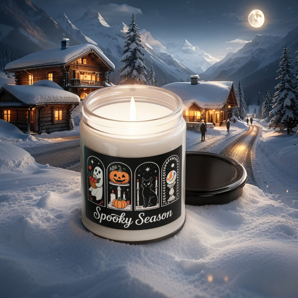 Scented Decorative Candle - Relaxing Aromatic Jar Candle - "Spooky Season"
