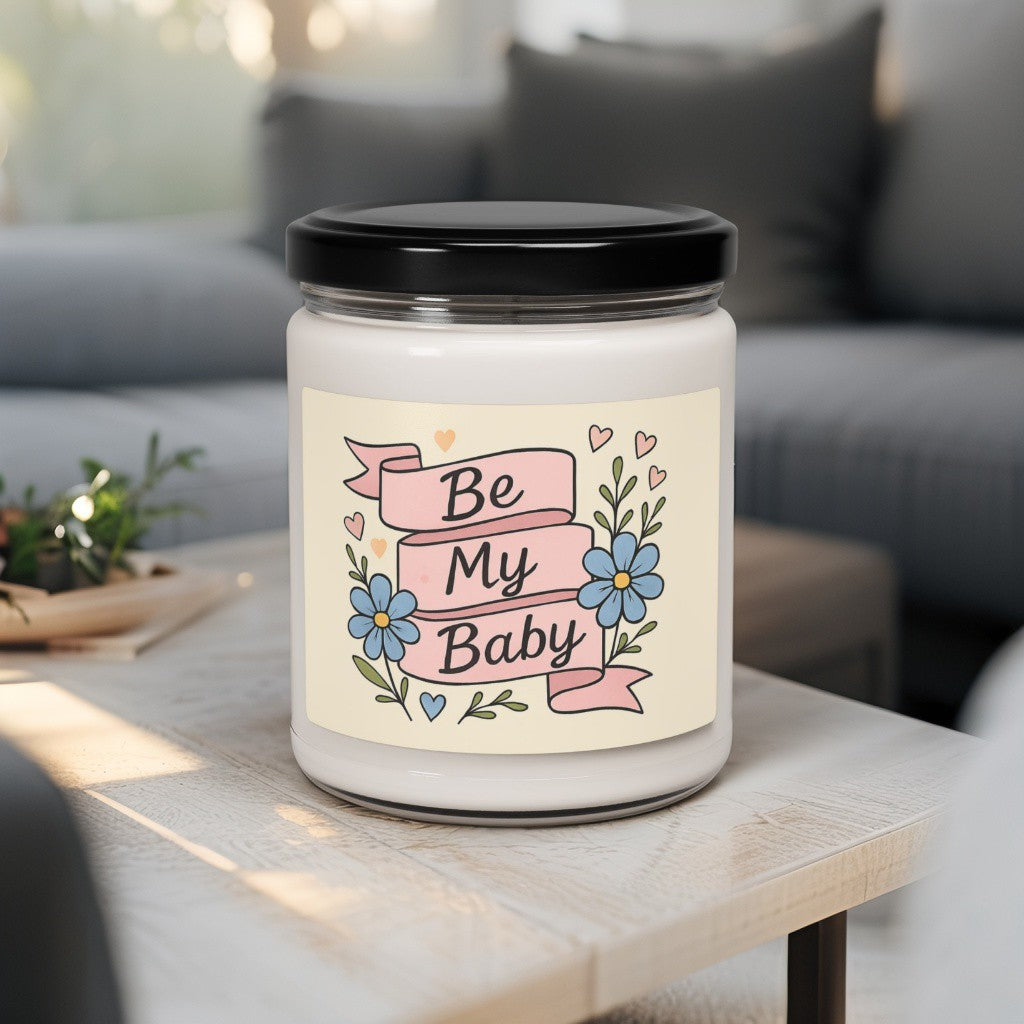Scented Decorative Candle - Relaxing Aromatic Jar Candle - "Be My Baby"