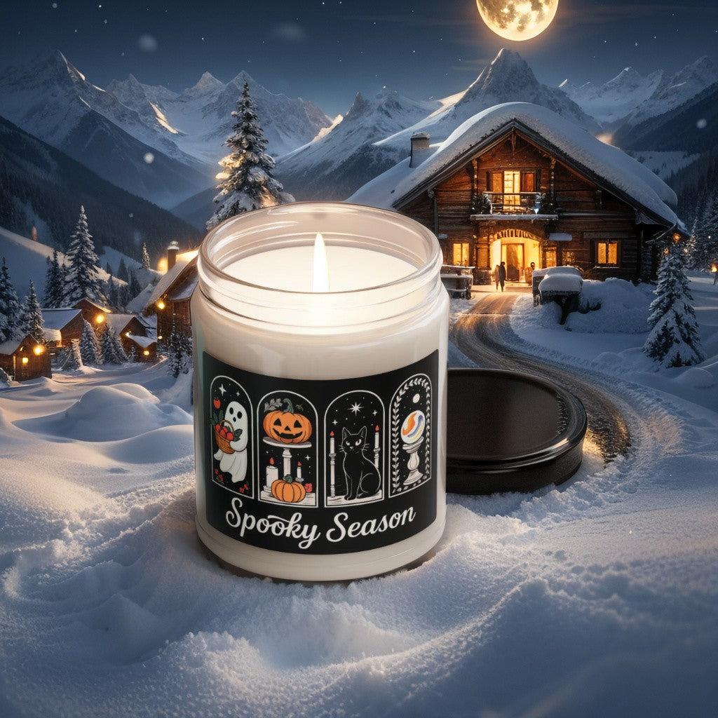 Scented Decorative Candle - Relaxing Aromatic Jar Candle - "Spooky Season"