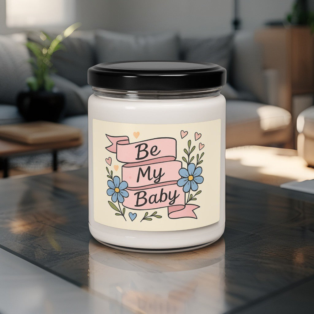 Scented Decorative Candle - Relaxing Aromatic Jar Candle - "Be My Baby"