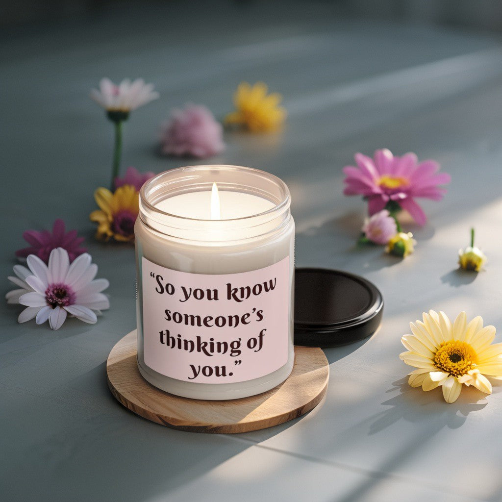 Scented Decorative Candle - Relaxing Aromatic Jar Candle - "Someone's Thinking Of You"