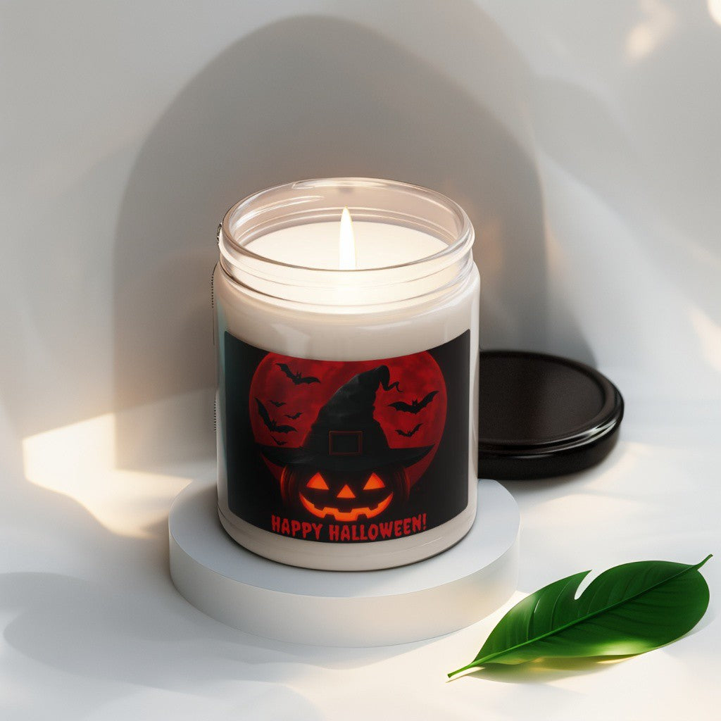 Scented Decorative Candle - Relaxing Aromatic Jar Candle - "Happy Halloween"