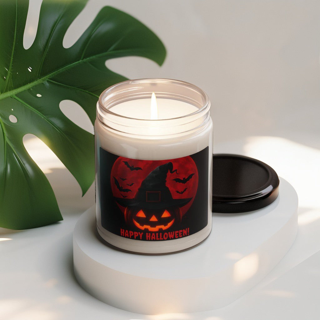 Scented Decorative Candle - Relaxing Aromatic Jar Candle - "Happy Halloween"