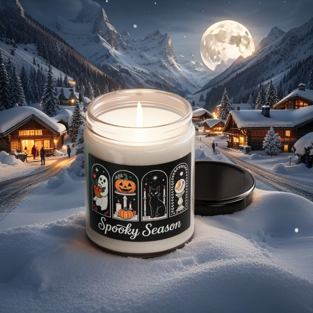Scented Decorative Candle - Relaxing Aromatic Jar Candle - "Spooky Season"