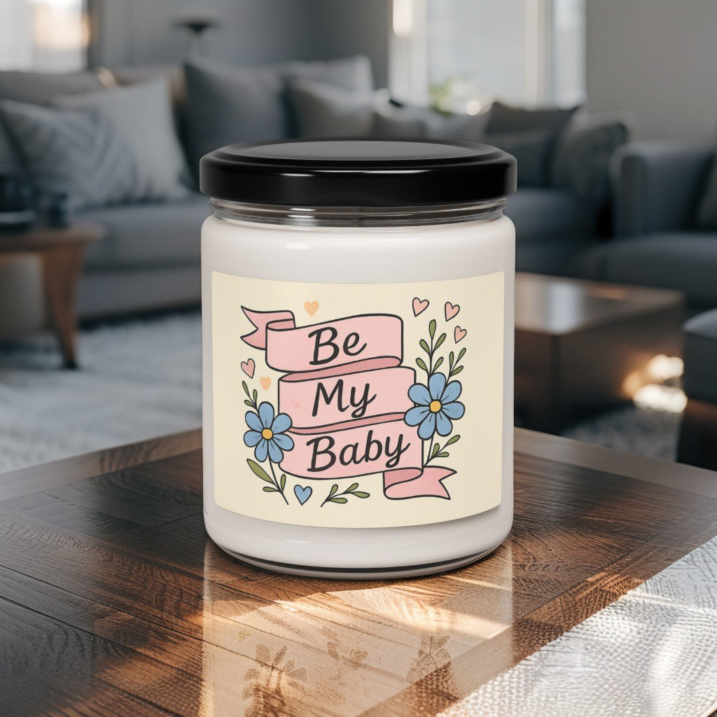 Scented Decorative Candle - Relaxing Aromatic Jar Candle - "Be My Baby"