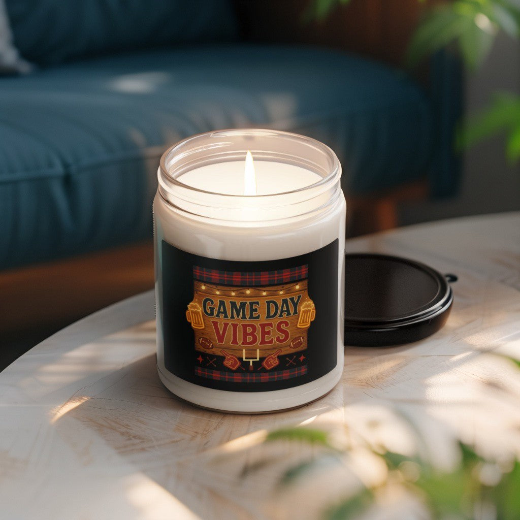 Scented Decorative Candle - Relaxing Aromatic Jar Candle - "Game Day Vibes"