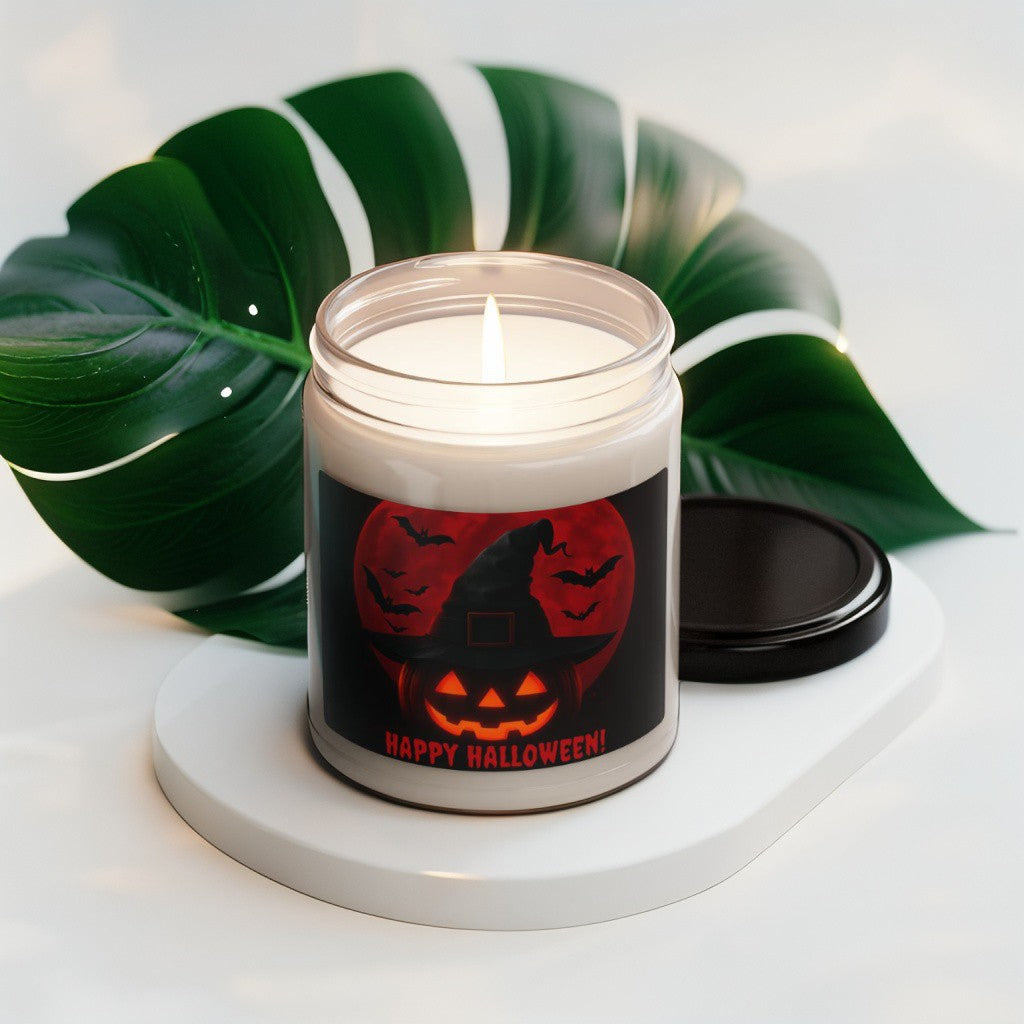 Scented Decorative Candle - Relaxing Aromatic Jar Candle - "Happy Halloween"