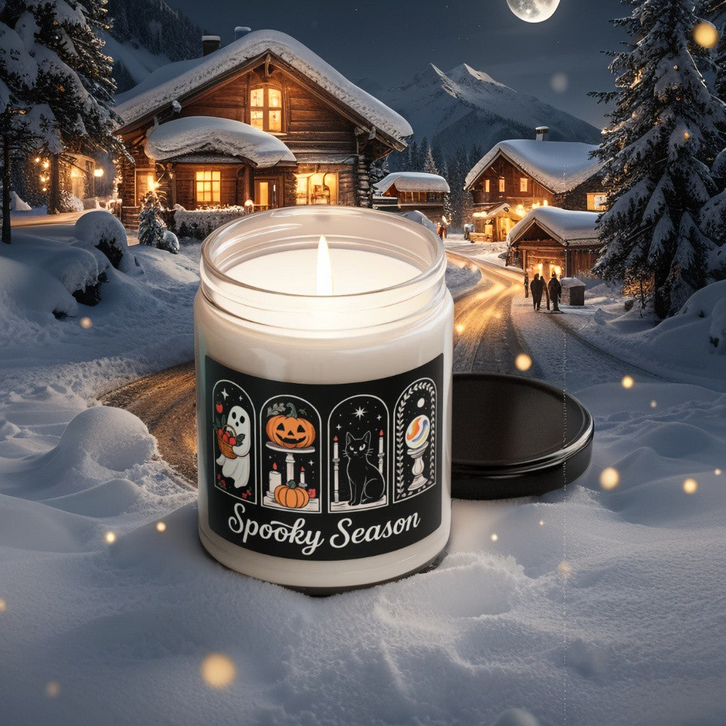Scented Decorative Candle - Relaxing Aromatic Jar Candle - "Spooky Season"