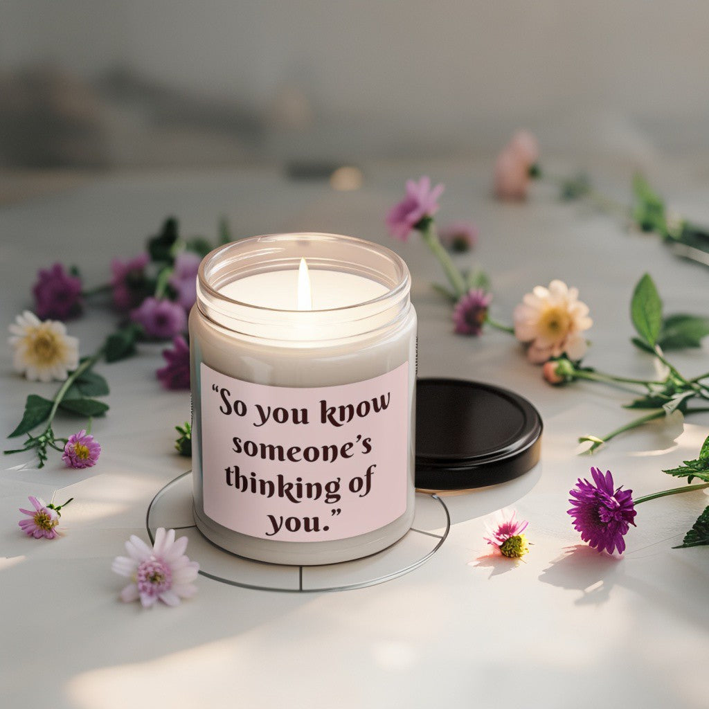Scented Decorative Candle - Relaxing Aromatic Jar Candle - "Someone's Thinking Of You"