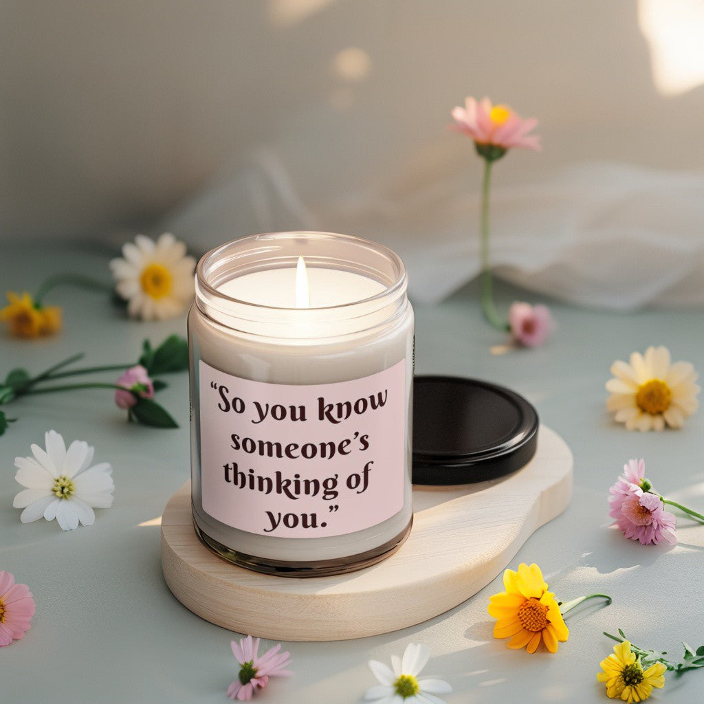 Scented Decorative Candle - Relaxing Aromatic Jar Candle - "Someone's Thinking Of You"