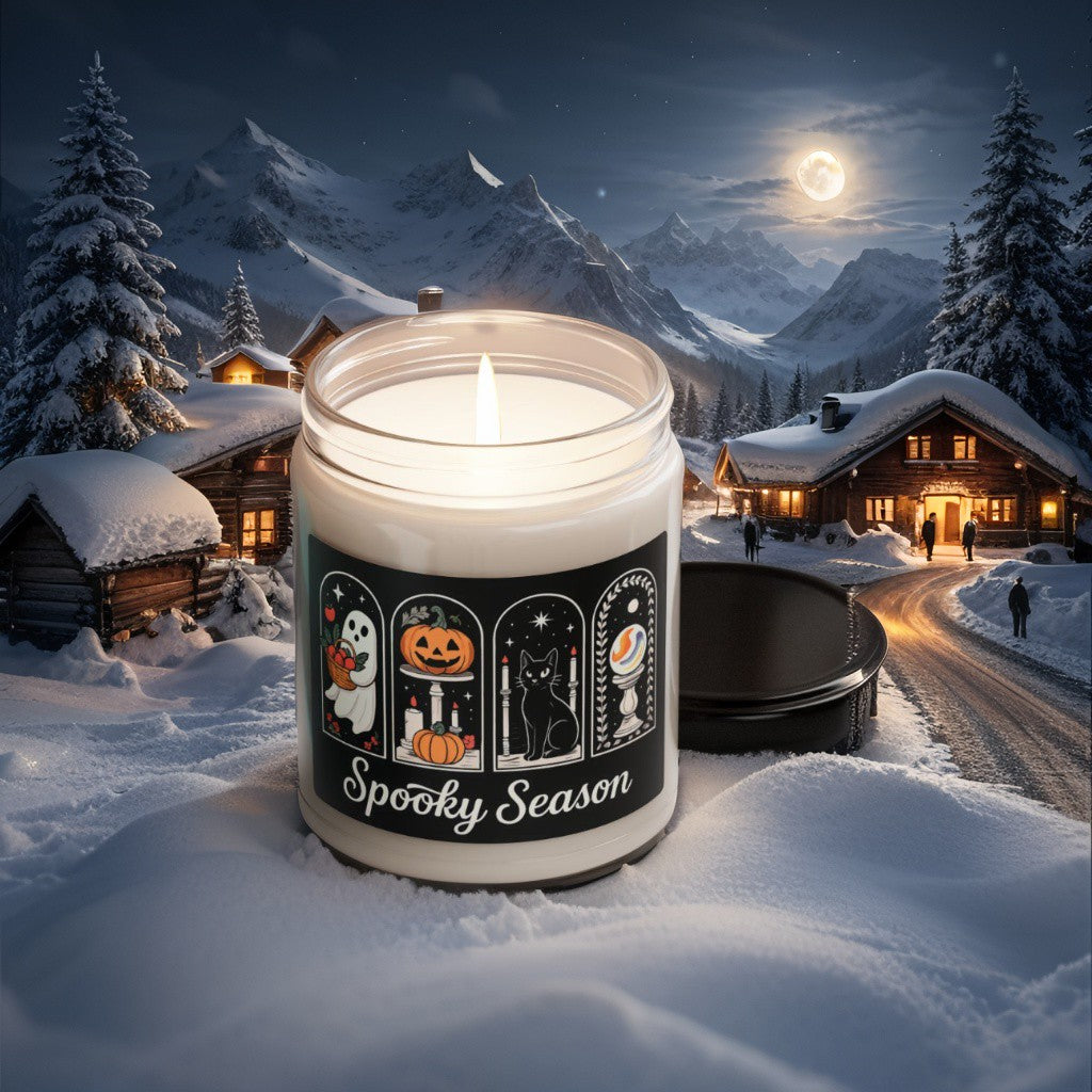 Scented Decorative Candle - Relaxing Aromatic Jar Candle - "Spooky Season"