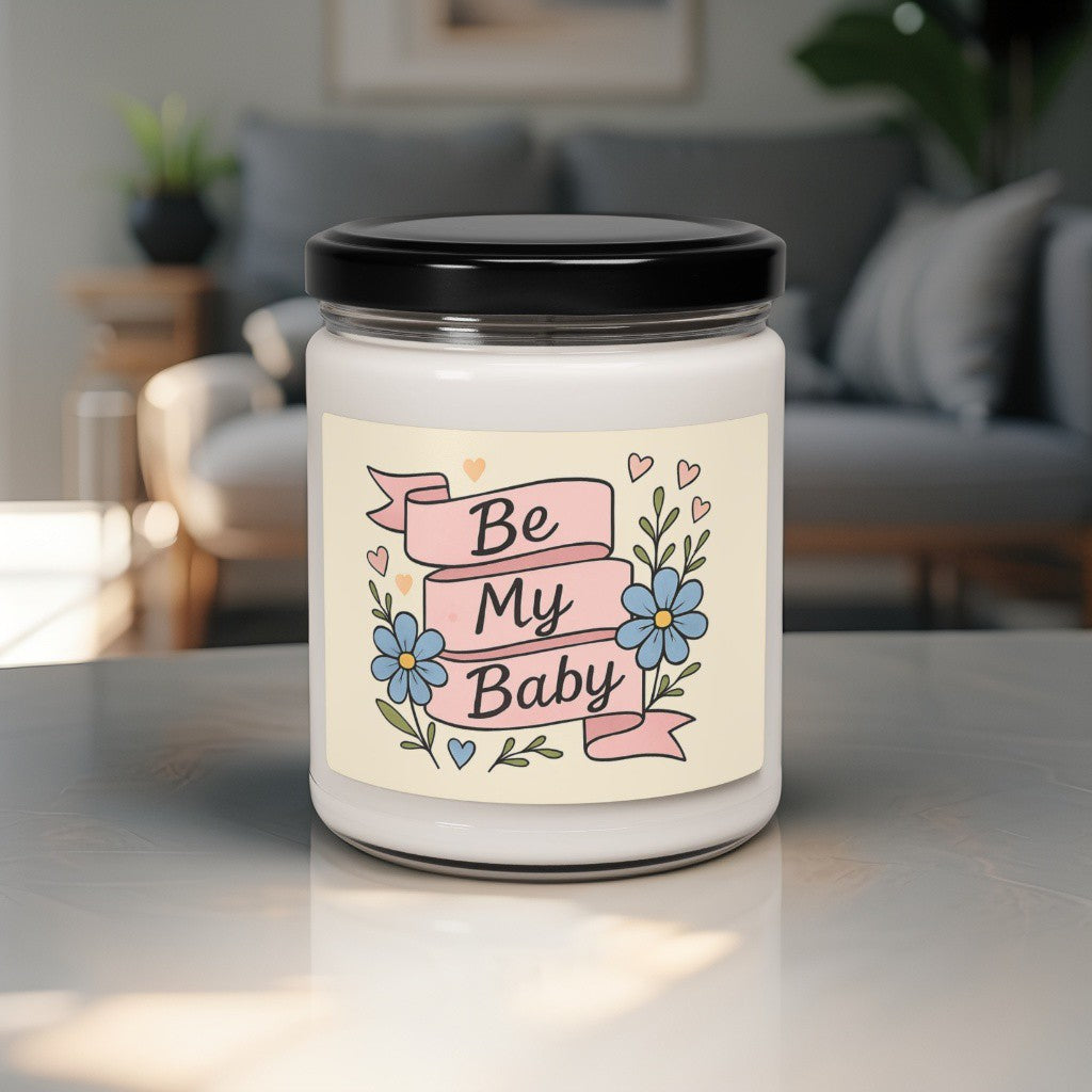 Scented Decorative Candle - Relaxing Aromatic Jar Candle - "Be My Baby"