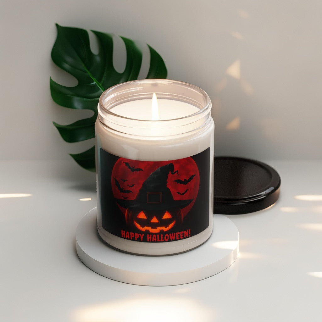 Scented Decorative Candle - Relaxing Aromatic Jar Candle - "Happy Halloween"
