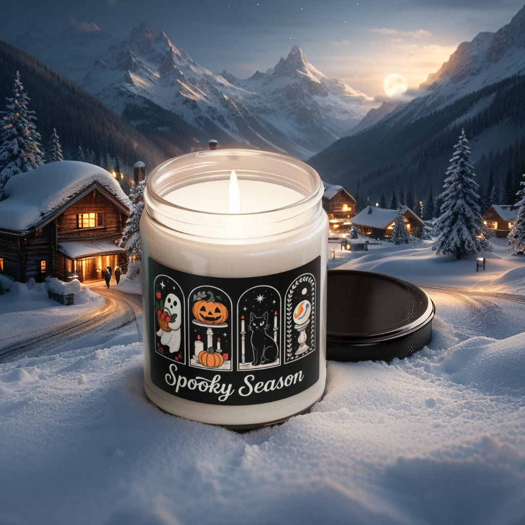 Scented Decorative Candle - Relaxing Aromatic Jar Candle - "Spooky Season"