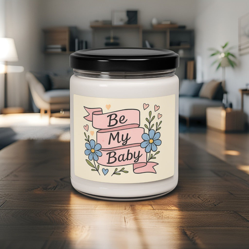 Scented Decorative Candle - Relaxing Aromatic Jar Candle - "Be My Baby"