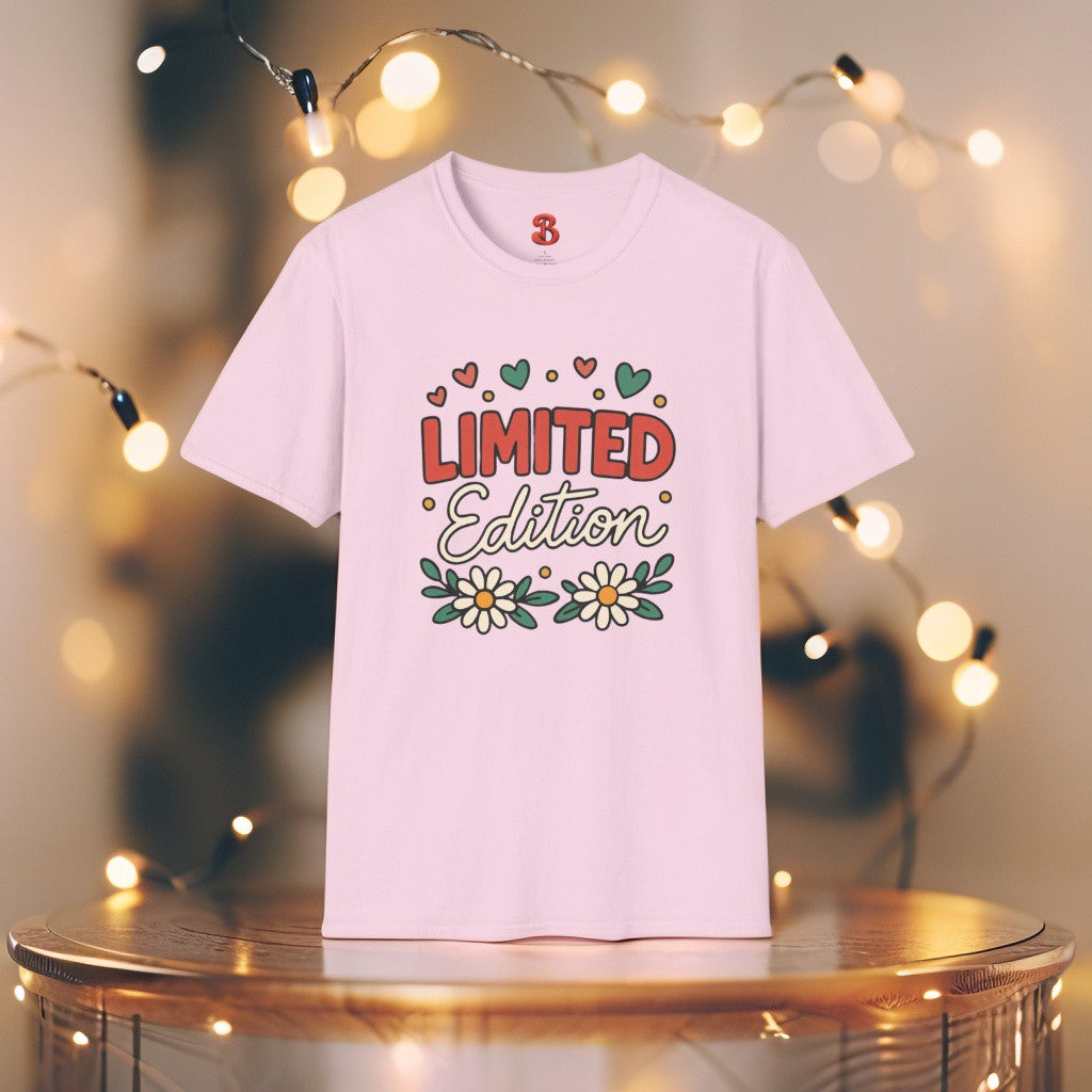 Limited Edition T-Shirt with Hearts & Floral Design – Unisex Cotton Tee