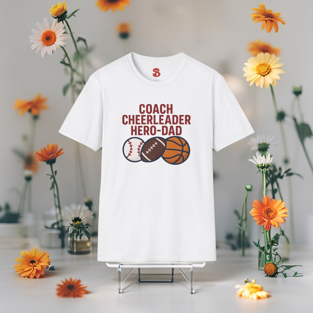 Coach Cheerleader Hero-Dad T-Shirt – Sports Gift for Dads