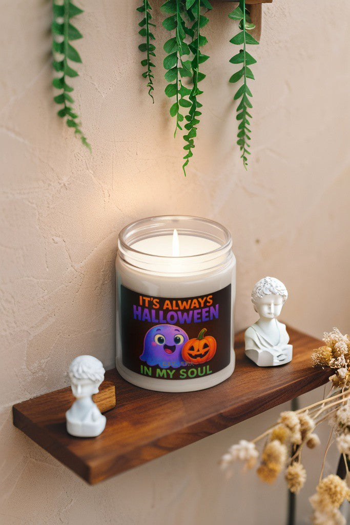 "Scented Decorative Jar Candle – It's Always Halloween in My Soul"