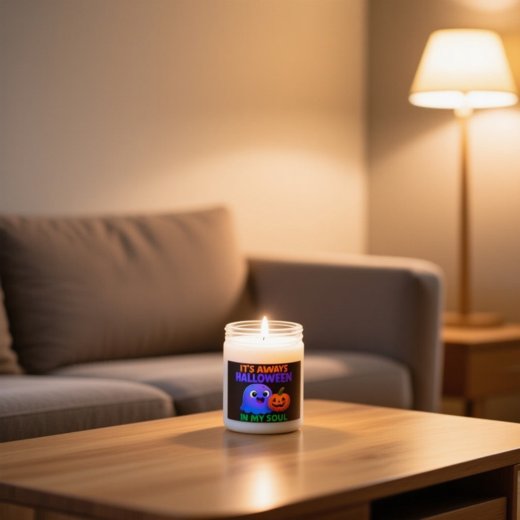 "Scented Decorative Jar Candle – It's Always Halloween in My Soul"