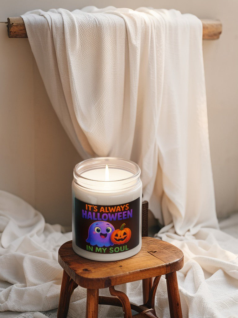"Scented Decorative Jar Candle – It's Always Halloween in My Soul"