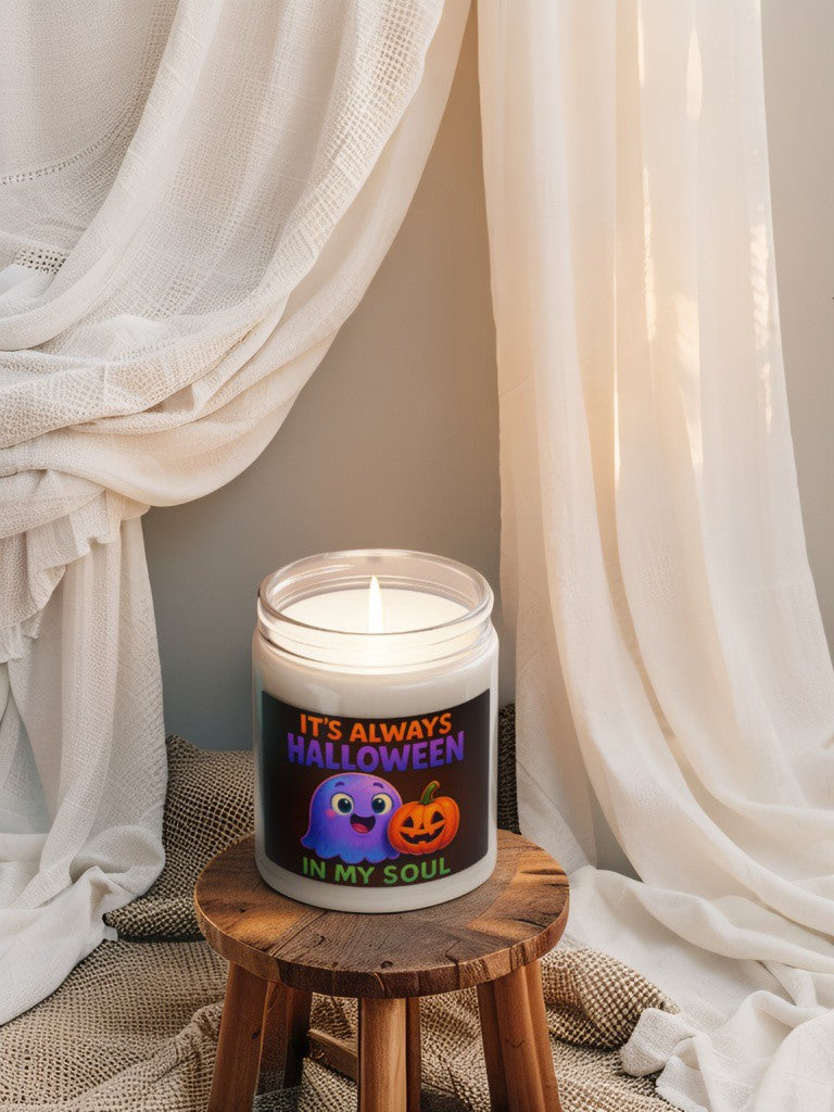 "Scented Decorative Jar Candle – It's Always Halloween in My Soul"