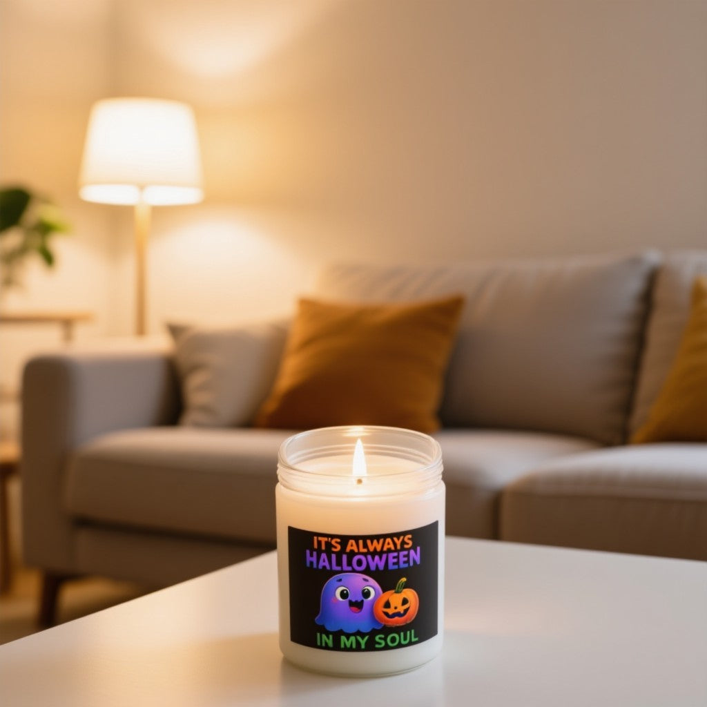 "Scented Decorative Jar Candle – It's Always Halloween in My Soul"