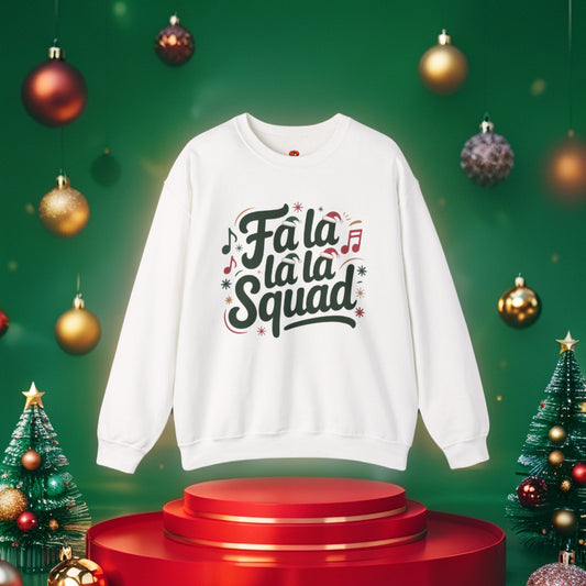 Sweatshirt Fa La La Squad Christmas – Festive Music, Smiles & Joy - Cozy Unisex Holiday Pullover, Funny Xmas Gift
