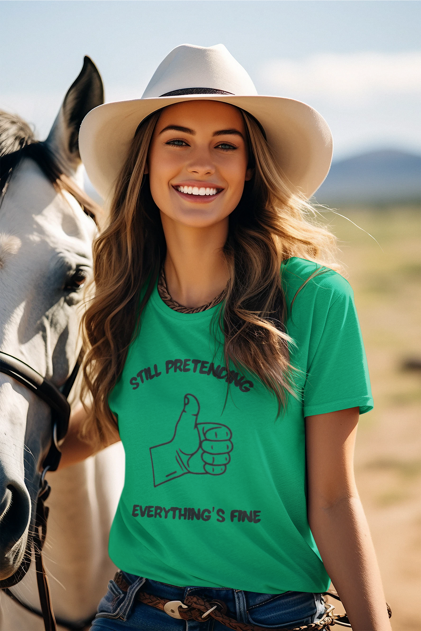 Shirt "Still Pretending Everything's Fine" – Funny Graphic Tee for Everyday Humor