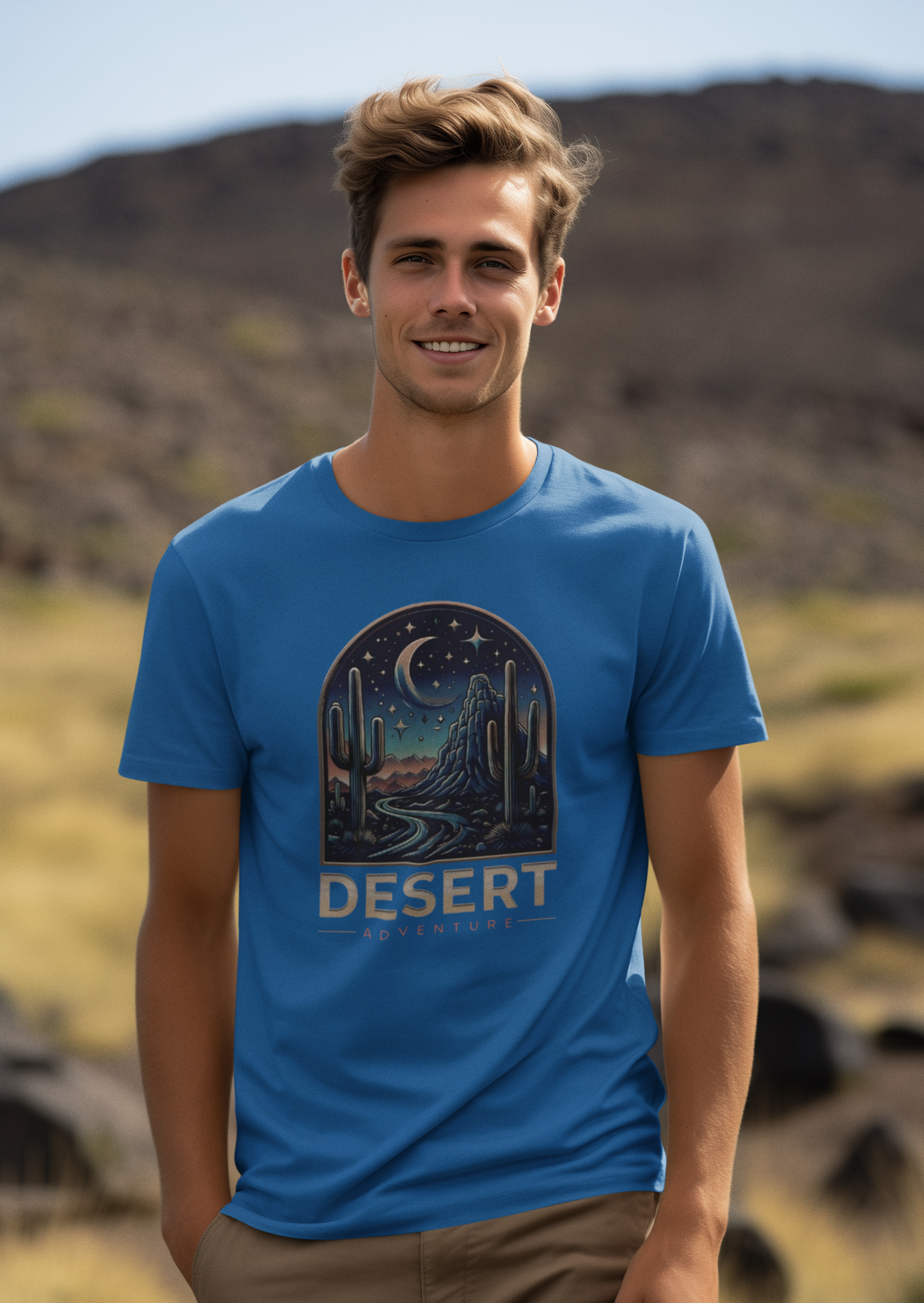 Shirt "Desert Adventure" – Minimal Graphic Tee for Nature & Travel Lovers