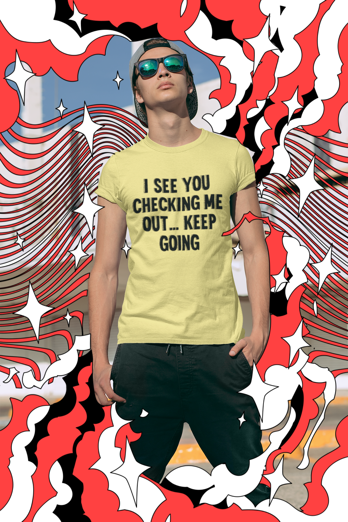 Shirt "I See You Checking Me Out… Keep Going" – Bold & Playful Tee
