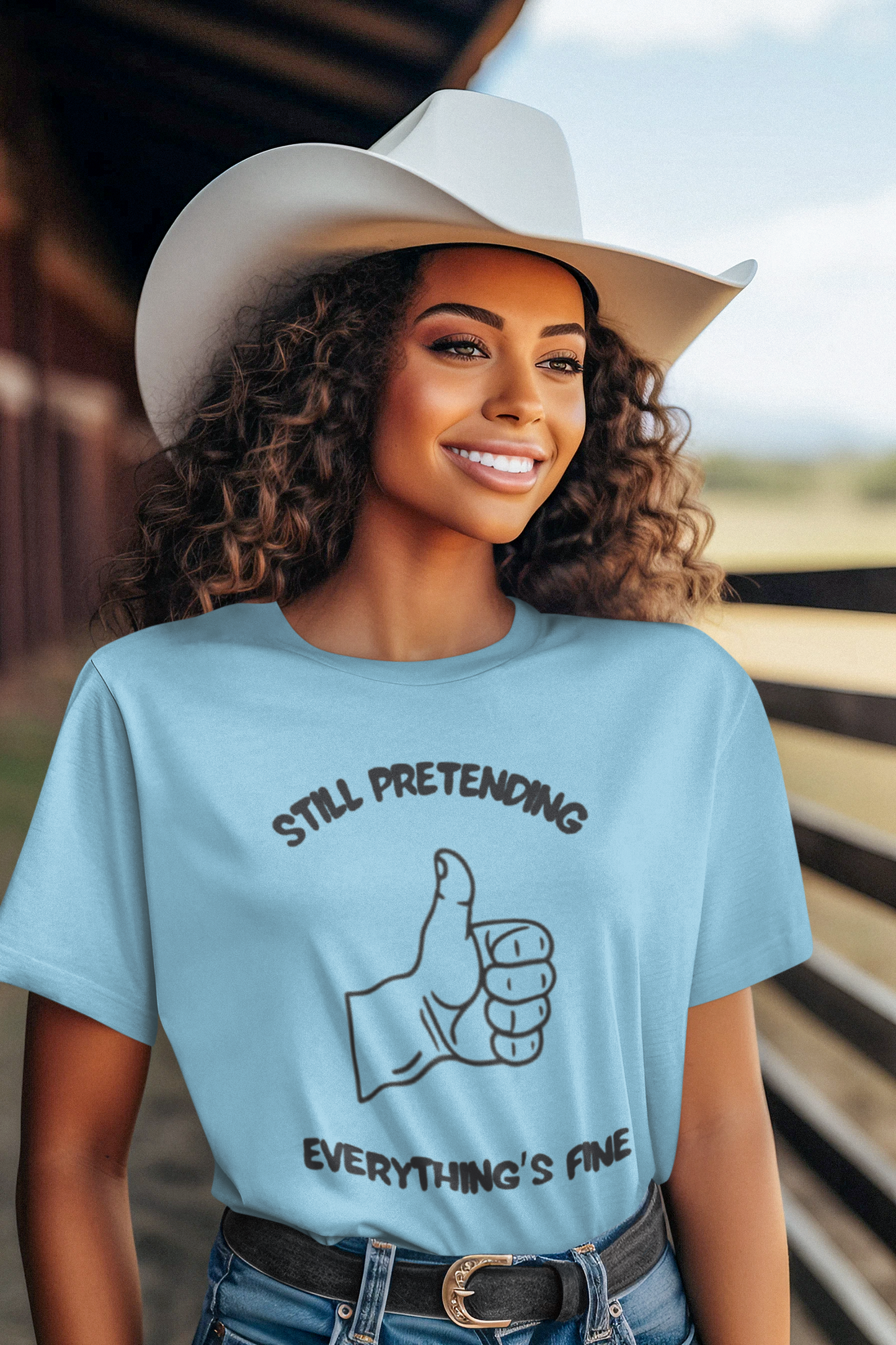 Shirt "Still Pretending Everything's Fine" – Funny Graphic Tee for Everyday Humor