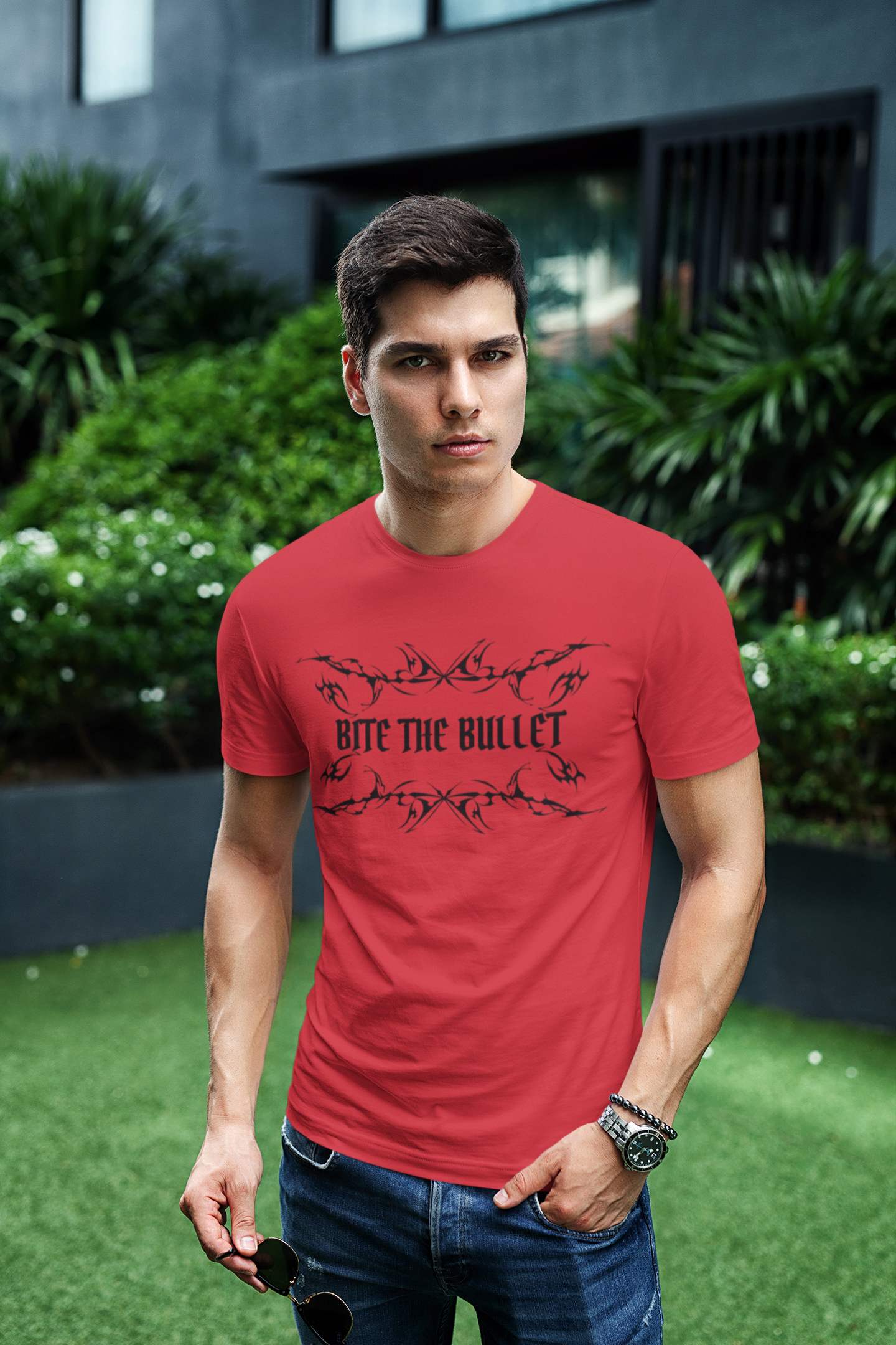 Shirt "Bite The Bullet" – Bold Graphic Tee for Risk-Takers & Rebels
