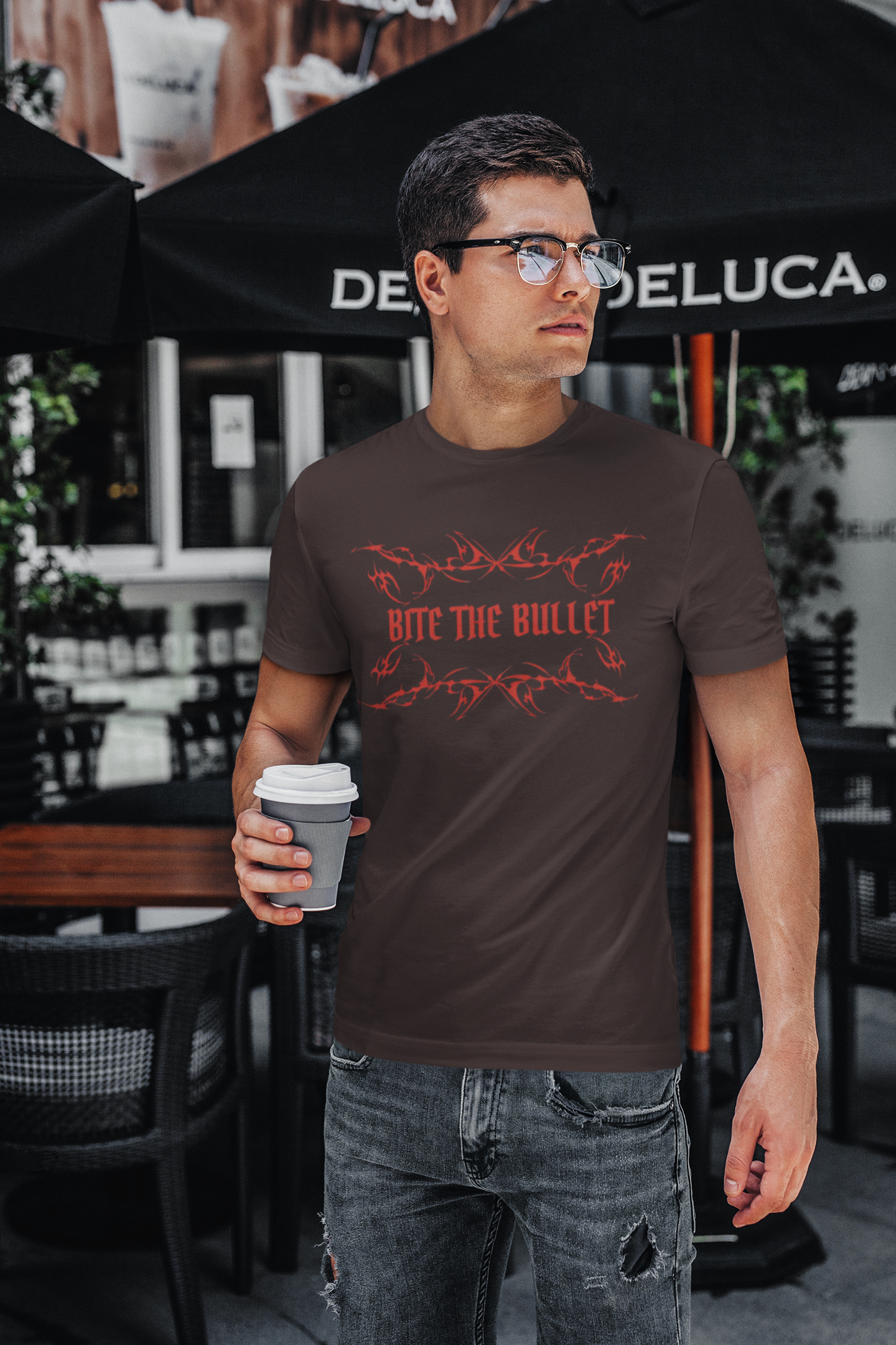 Shirt "Bite The Bullet" – Bold Graphic Tee for Risk-Takers & Rebels