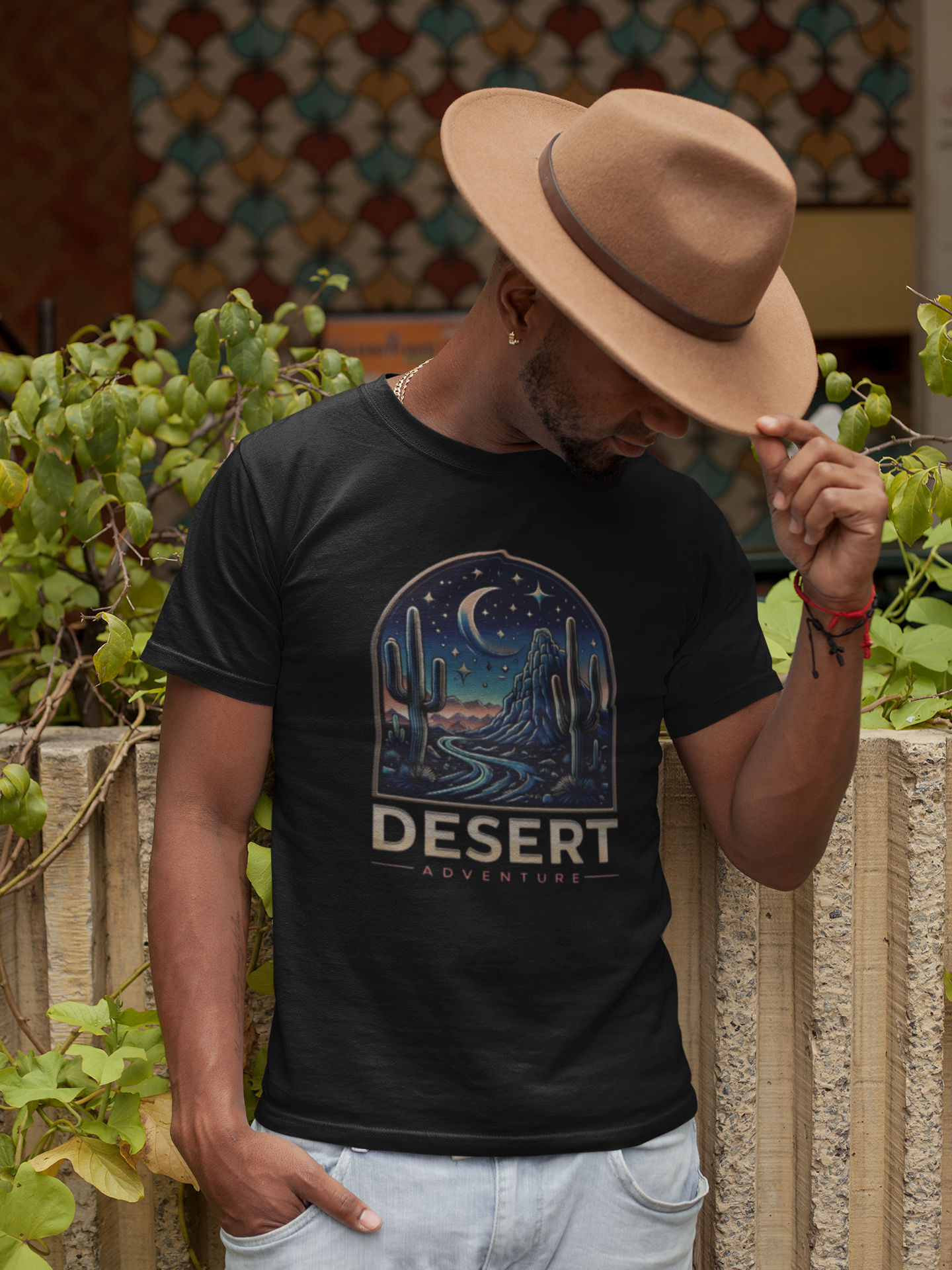 Shirt "Desert Adventure" – Minimal Graphic Tee for Nature & Travel Lovers