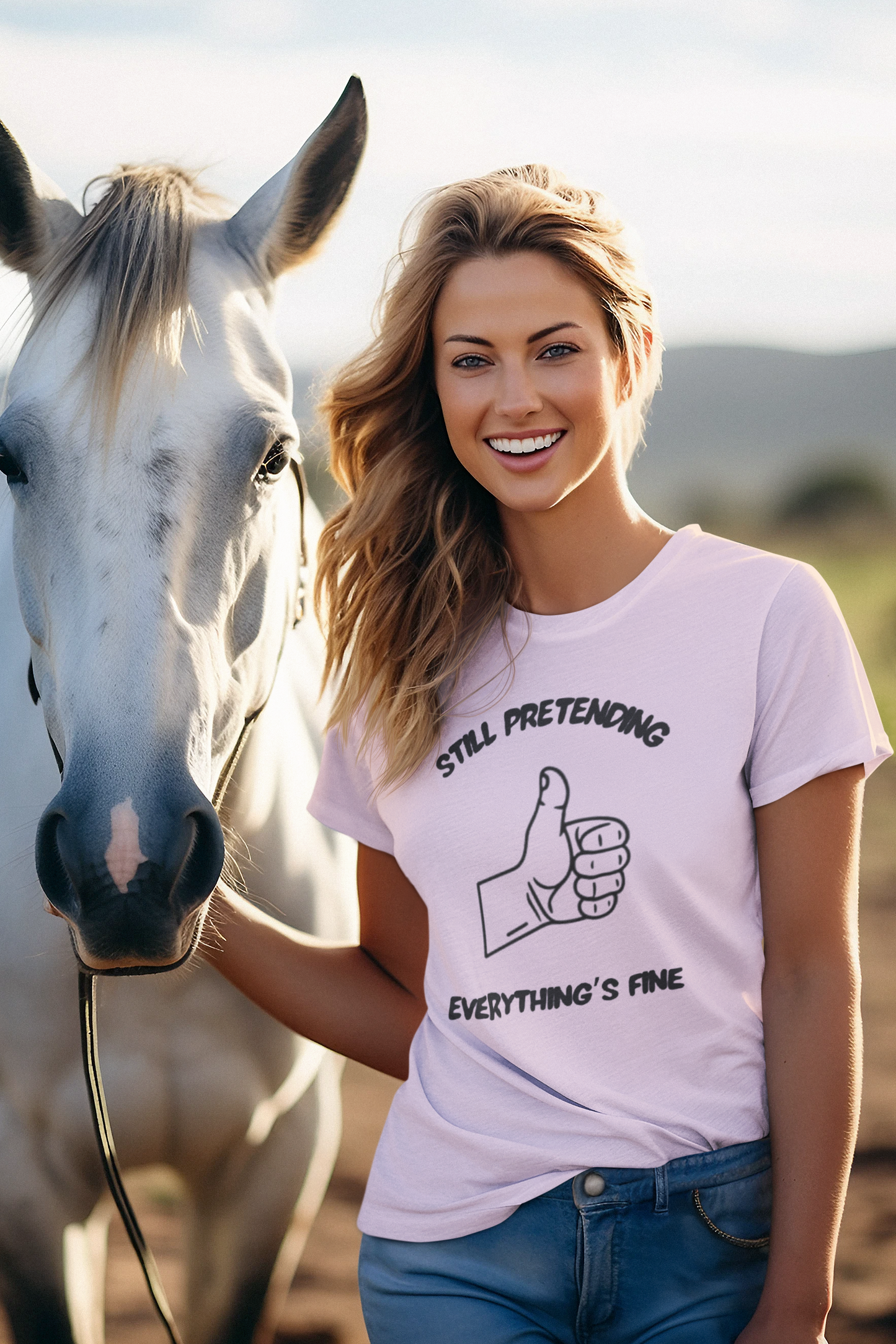 Shirt "Still Pretending Everything's Fine" – Funny Graphic Tee for Everyday Humor