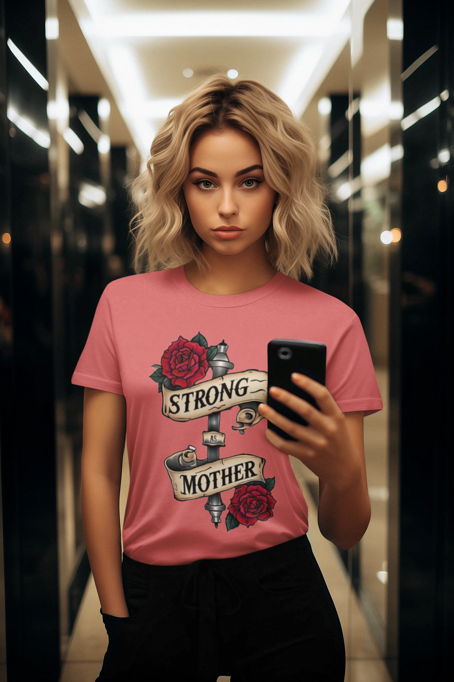 Shirt Strong As a Mother – Soft & Comfortable Tee for Moms - Unique Gift Idea
