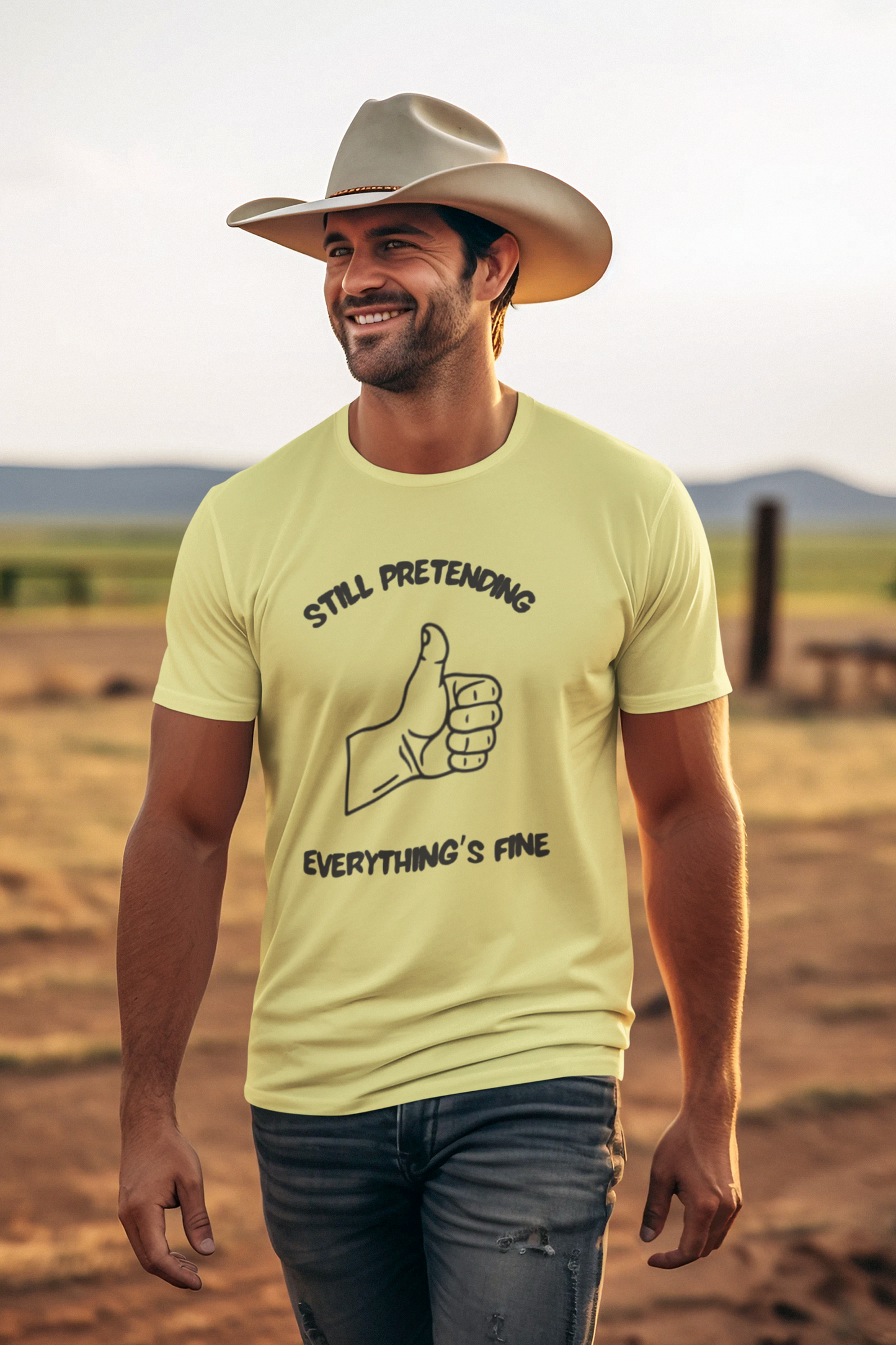 Shirt "Still Pretending Everything's Fine" – Funny Graphic Tee for Everyday Humor