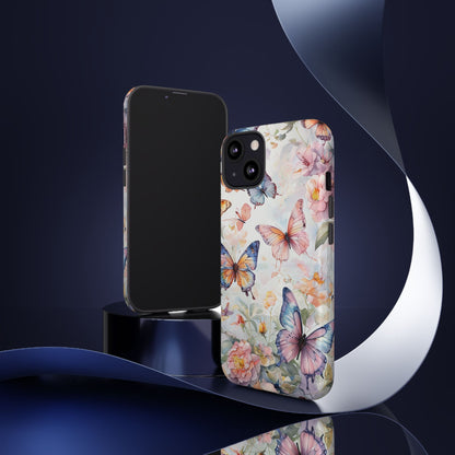 Phone Case Butterfly – Aesthetic Cute Floral Cover - Soft Pastel Butterfly Case