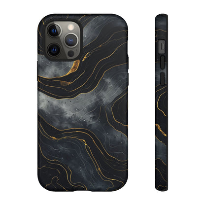 Phone Case Dark Elegance  with Gold Accents – Stylish & Protective Cover