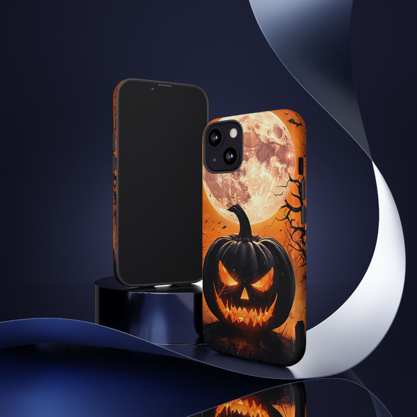 Halloween Pumpkin Phone Case – Haunted Night Scene Design