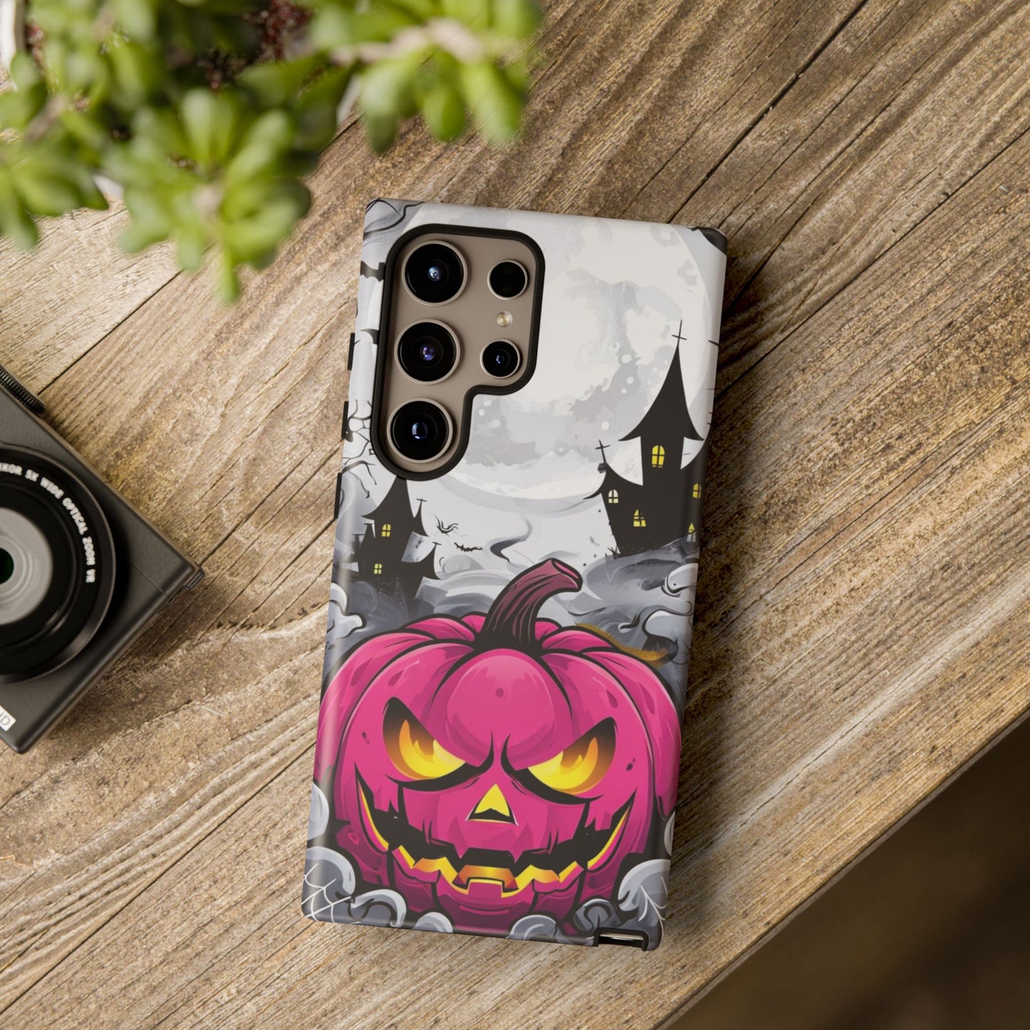 Spooky Halloween Pumpkin Phone Case with Haunted Night Scene – Perfect for Fall & Trick-or-Treating