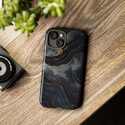 Phone Case Dark Elegance  with Gold Accents – Stylish & Protective Cover
