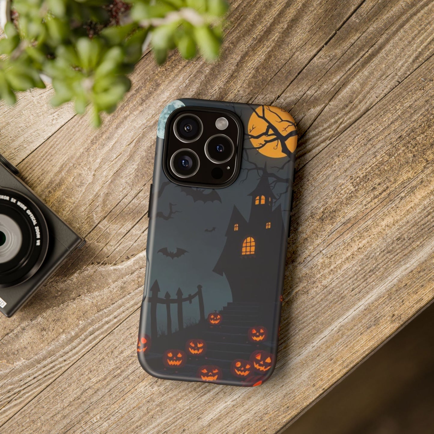 Halloween Haunted House & Jack-o'-Lantern Phone Case – Spooky Fall Phone Accessory
