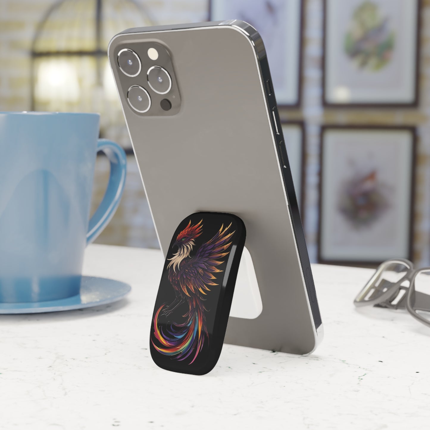 Unique Phoenix Flight Phone Stand – Vibrant Grip & Kickstand for iPhone & Samsung