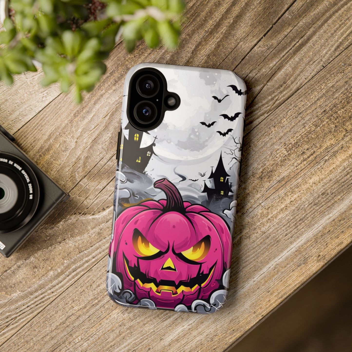 Spooky Halloween Pumpkin Phone Case with Haunted Night Scene – Perfect for Fall & Trick-or-Treating