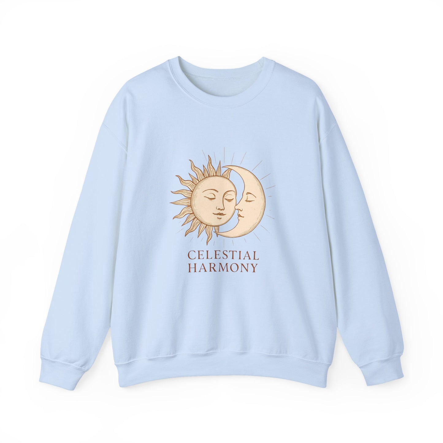 Unisex  Sweatshirt – Celestial Harmony Sun and Moon Print, Soft Cotton Blend